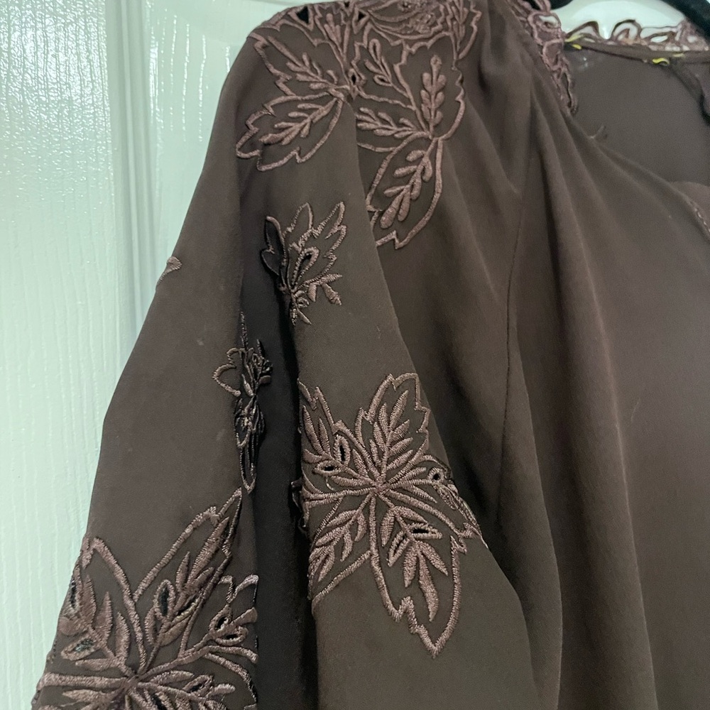 Pakistan Indian Elegant Brown Dress with2 pieces shalwar kameez